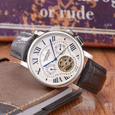 Best Replica Cartier Tourbillon SS Roman Markers Watch - New Style